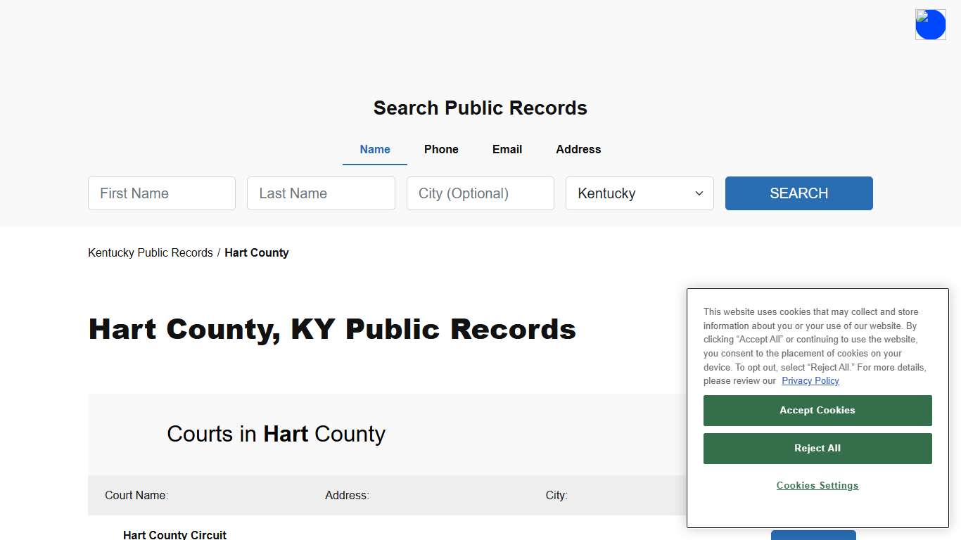 Hart County, KY Public Court, Arrest and Inmate Records - ThePublicIndex